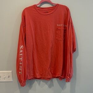 Salt Life Men's Bold Red Long Sleeve Shirt
